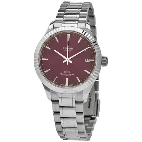 Tudor Style 34 Automatic Burgundy Dial Unisex Watch 12310